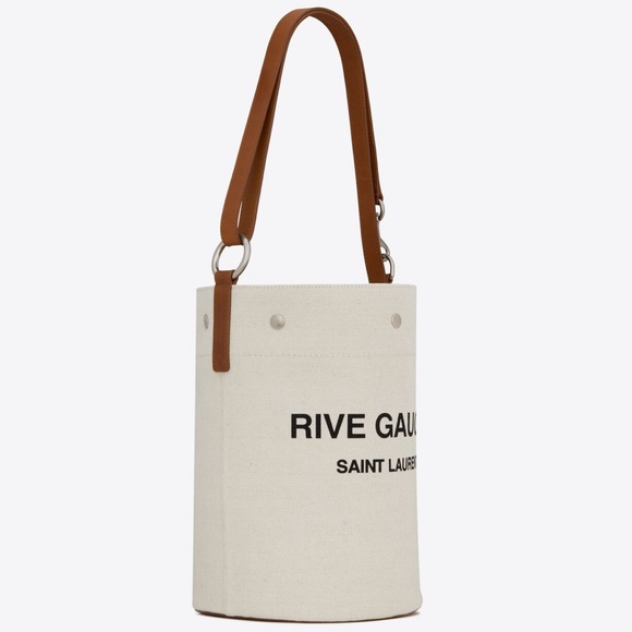 SAINT LAURENT RIVE GAUCHE BUCKET BAG IN LINEN - Picture 5 of 12